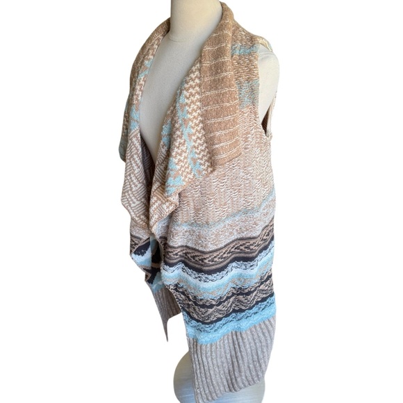 Anthropologie SLEEPING ON SNOW Oullins Jacquard Vest Duster Sweater Sz M/L - Picture 4 of 8